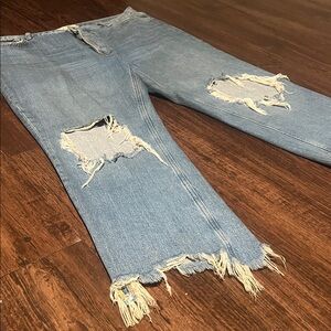 Size 32 Maggie Distressed Blue Jeans